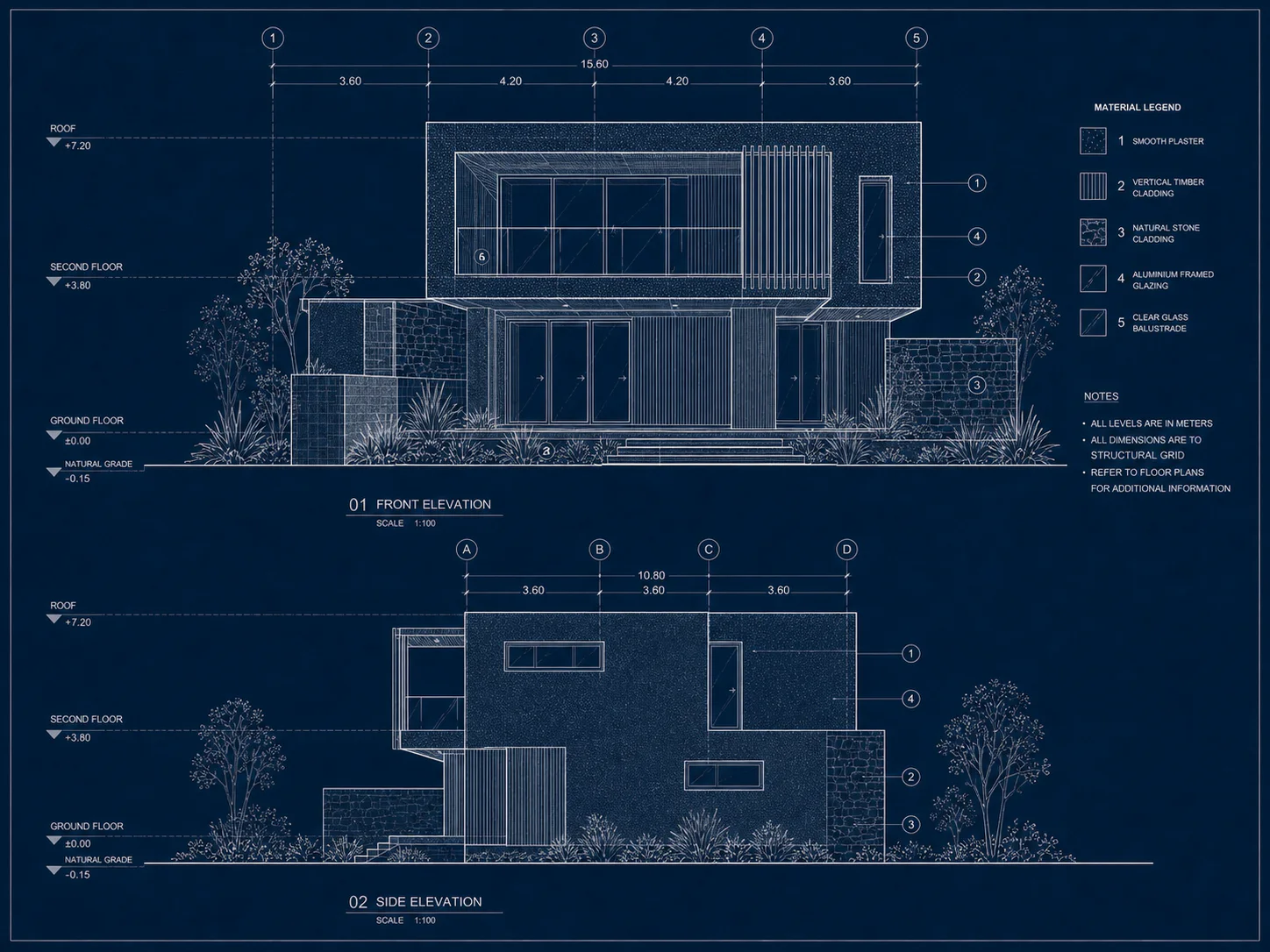 Create plan, elevation, and section views
