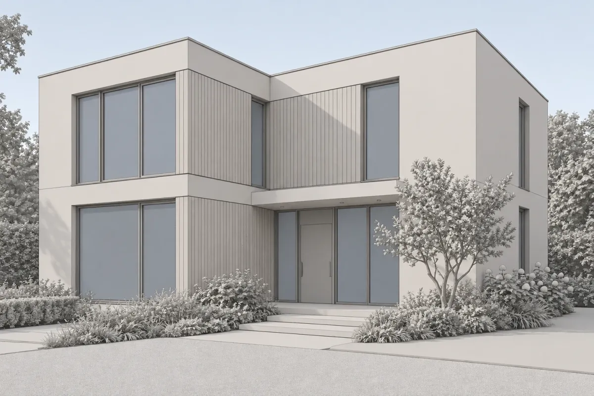 Contemporary house exterior — Model view