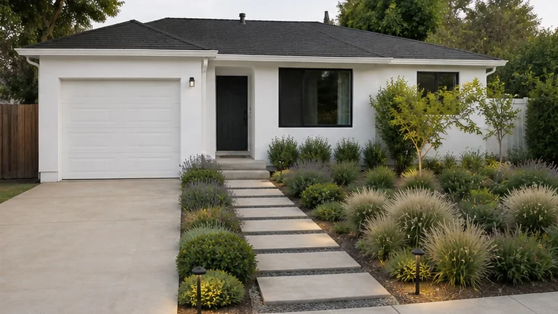 Front yard · Modern planting — After