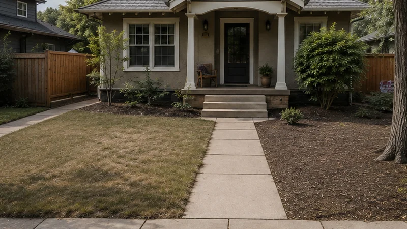 Front yard · Natural planting — Before