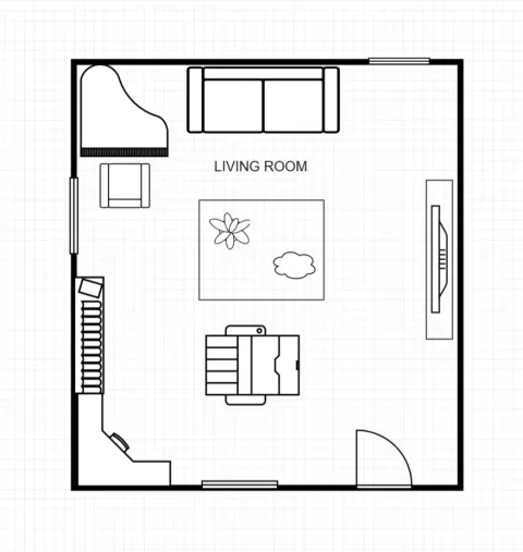Living Room Floor Plan Template