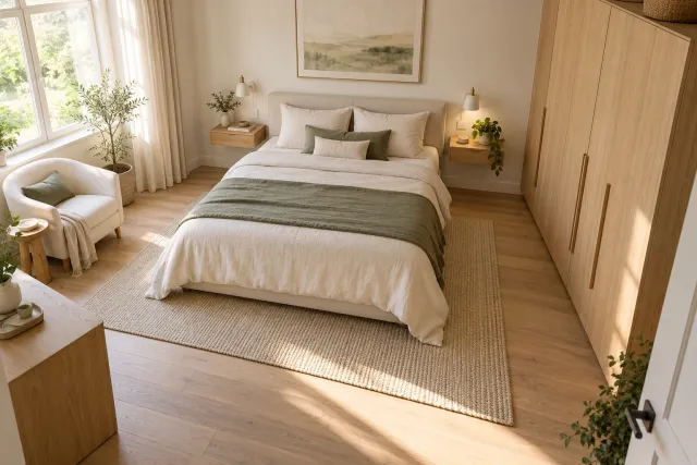 Möbel im Schlafzimmer stellen
